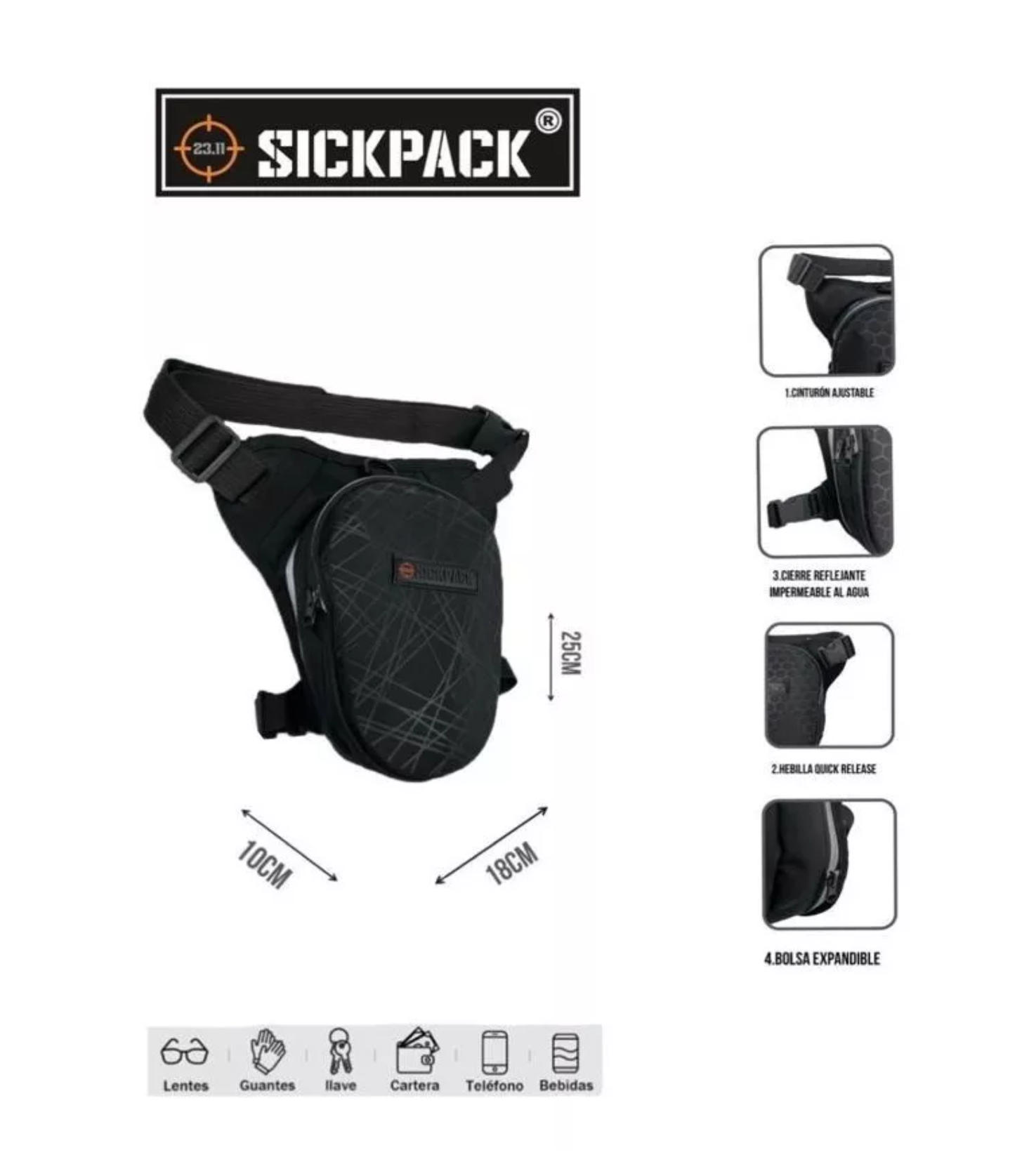 Piernera Motociclista Anti Deformación Cierre Impermeable