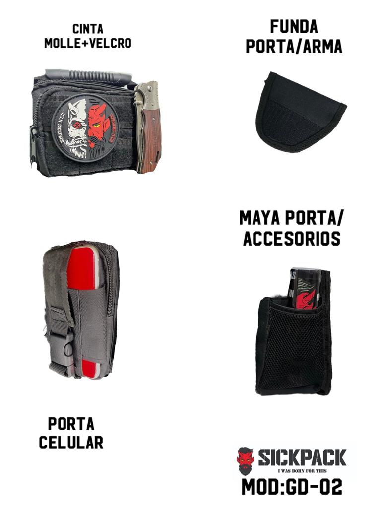 Pechera Tactica Sickpack Gd02 +funda Arma Porta Tablet 7.5