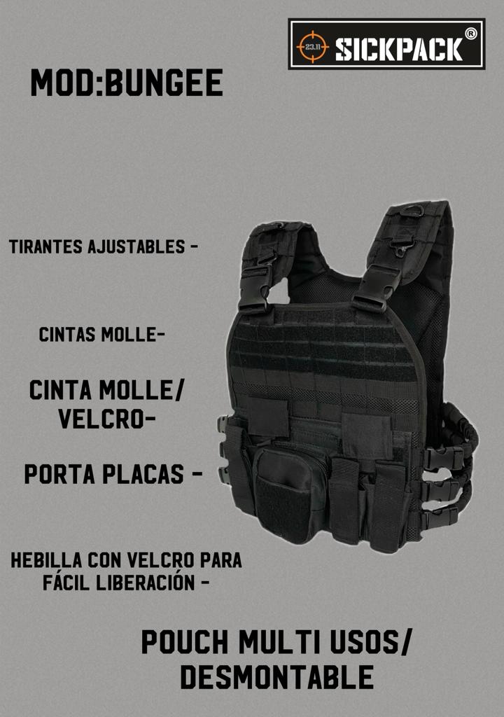 Chaleco Tipo Bungee Lastre Porta Placas,seguridad Cross Fit