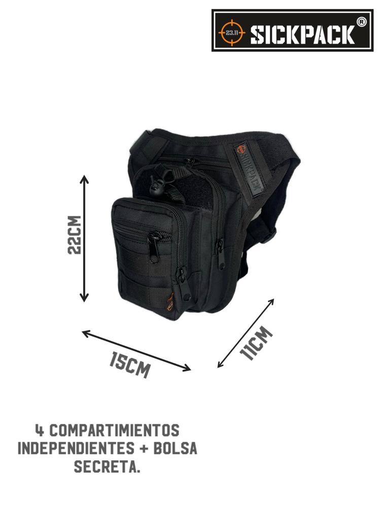 Piernera Táctica Jb10 Sickpack 4 Compartimientos +parche