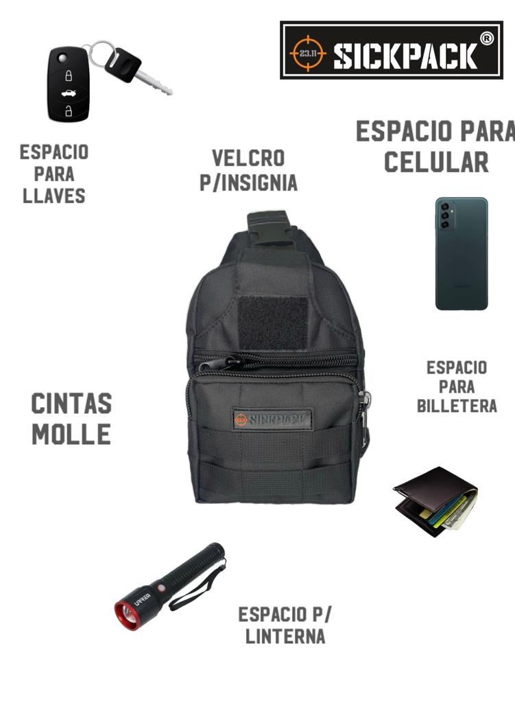 Pechera Bandolera Tactica Sickpack Jb09 +parche Tactico