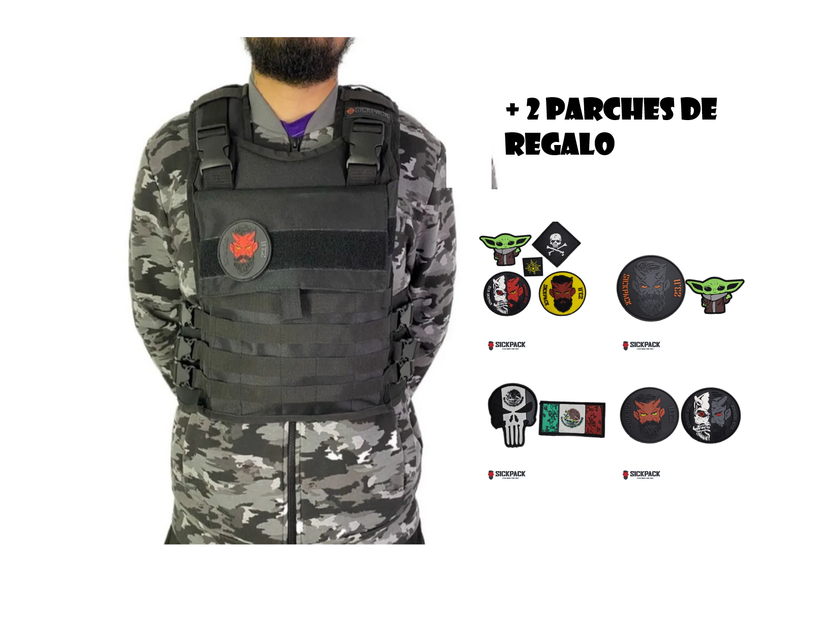 Chaleco, Lastre Porta Placas,seguridad Cross Fit Sick Pack + 2 parches –  Sickpack 23.11 MX