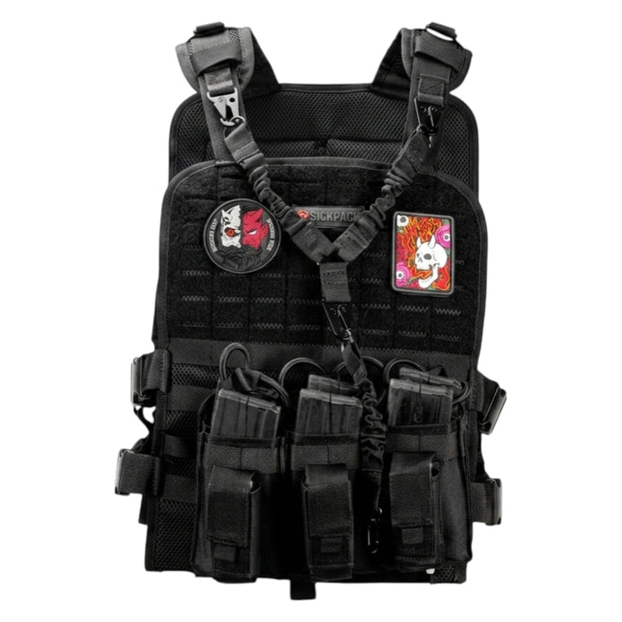 Chaleco Táctico porta placas Bungee 2R, Con accesorios incluidos.