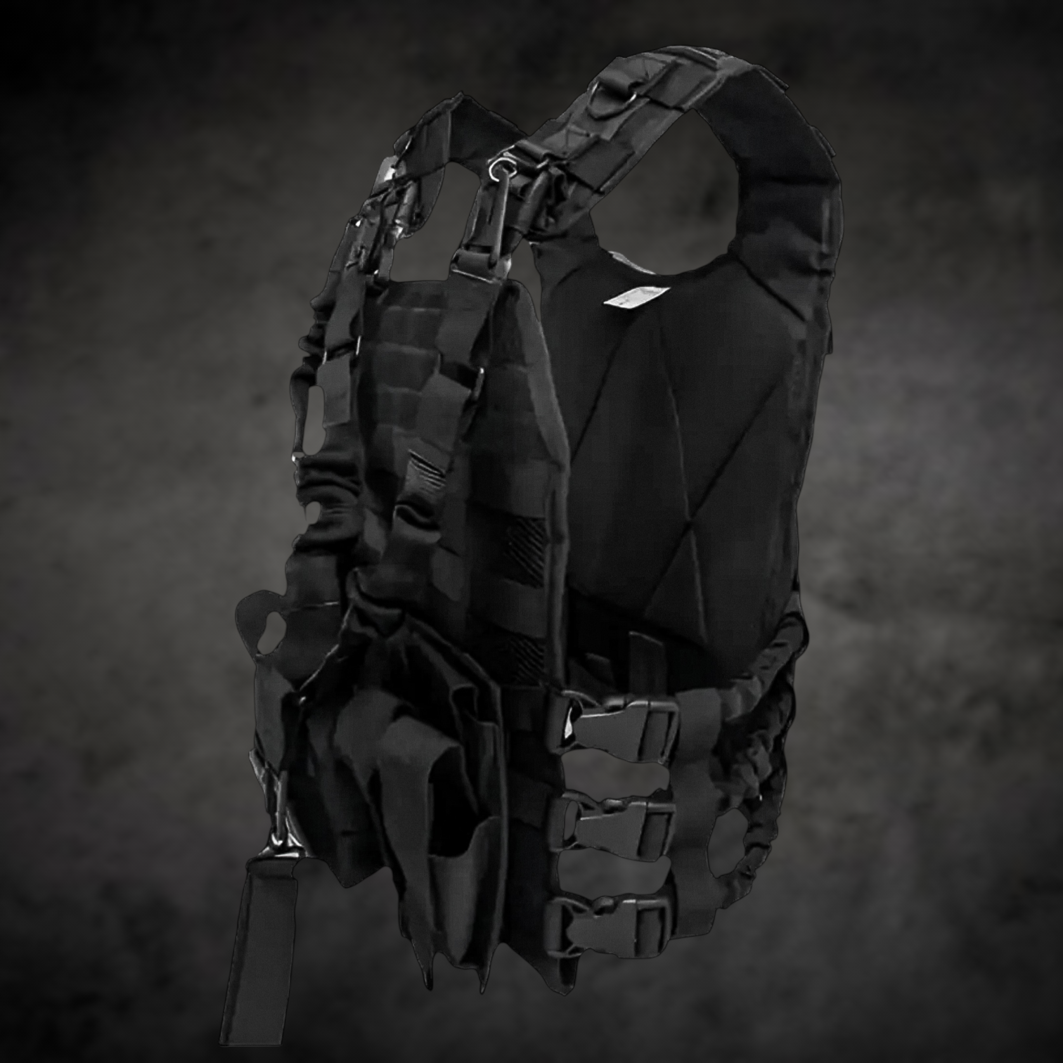 Chaleco Bungee Porta Placas Con Portafusil y Cartuchera Con Sistema Molle