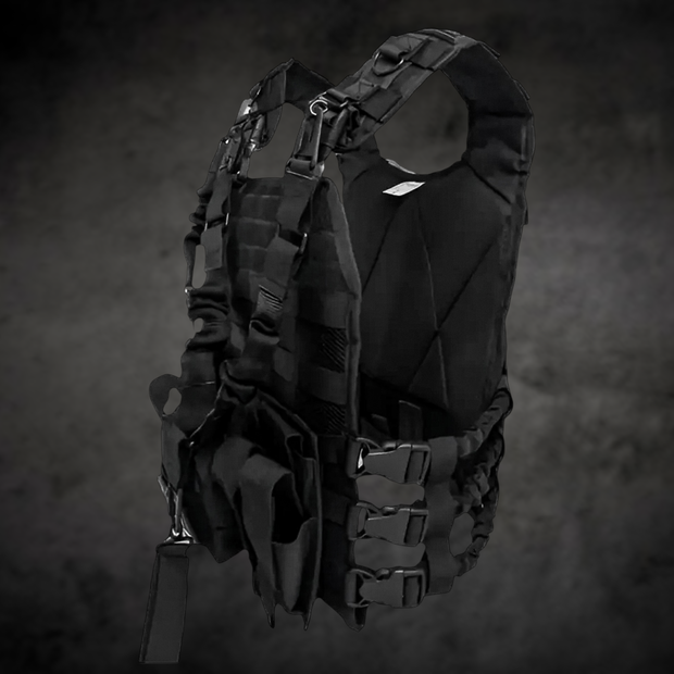 Chaleco Bungee Porta Placas Con Portafusil y Cartuchera Con Sistema Molle