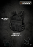 Chaleco Bungee Porta Placas Con Portafusil y Cartuchera Con Sistema Molle