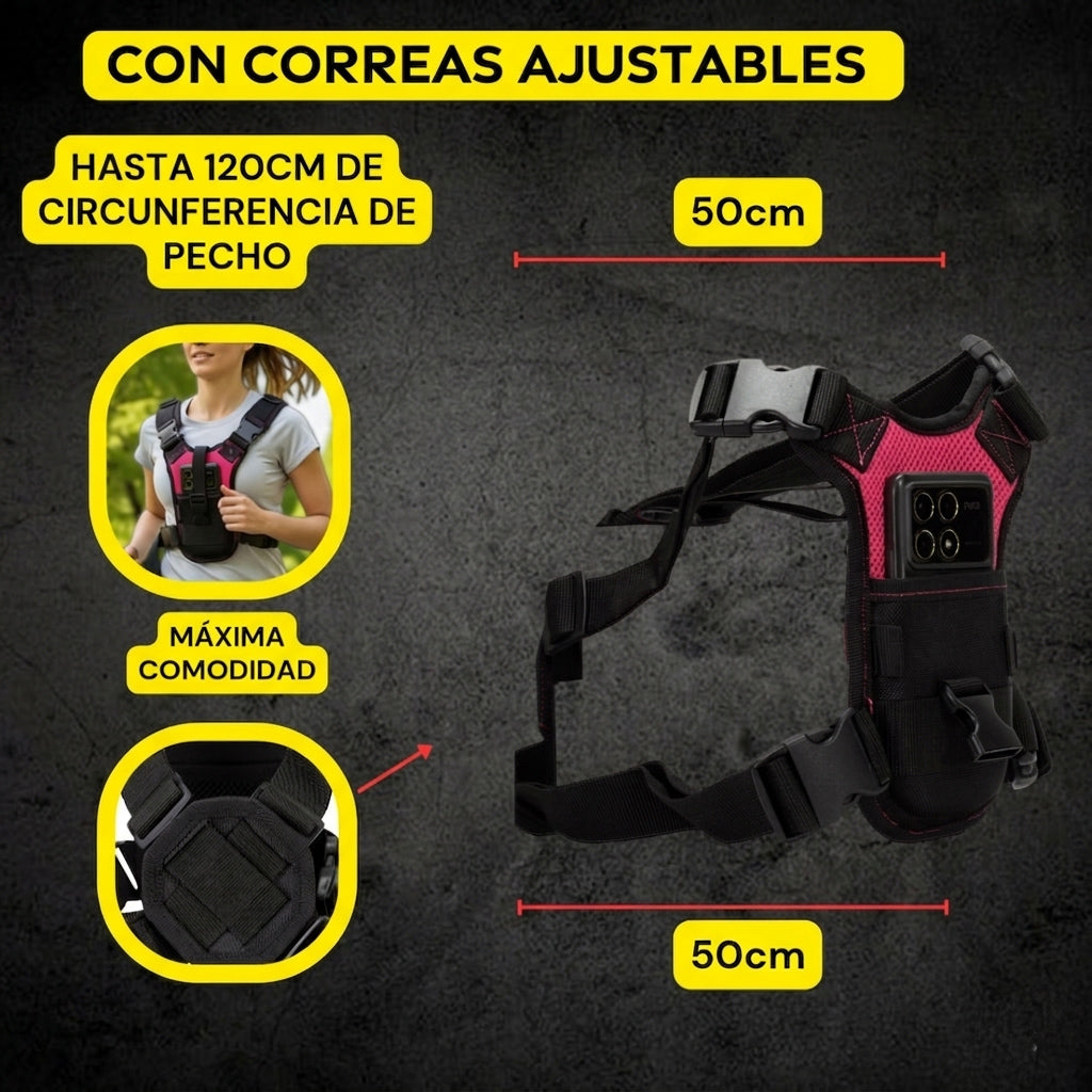 Pechera Porta Celular Chest Bag Anti Deformación Running