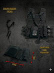 Chaleco Bungee Porta Placas Con Portafusil y Cartuchera Con Sistema Molle