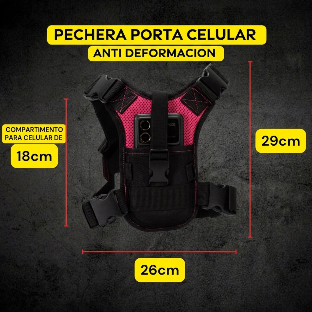 Pechera Porta Celular Chest Bag Anti Deformación Running
