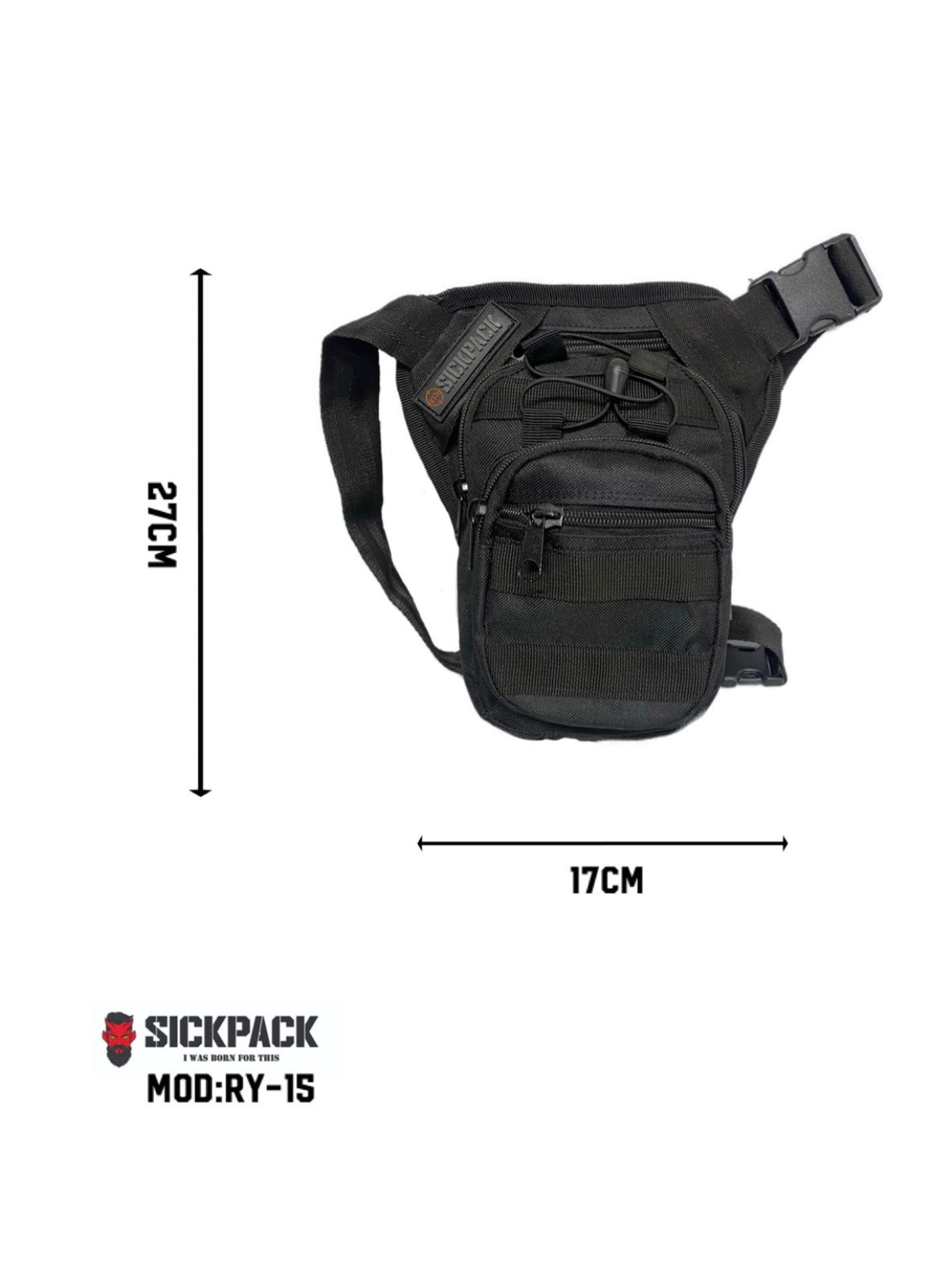 Piernera Táctica Sickpack Ry15 4 Compartimientos + Molle