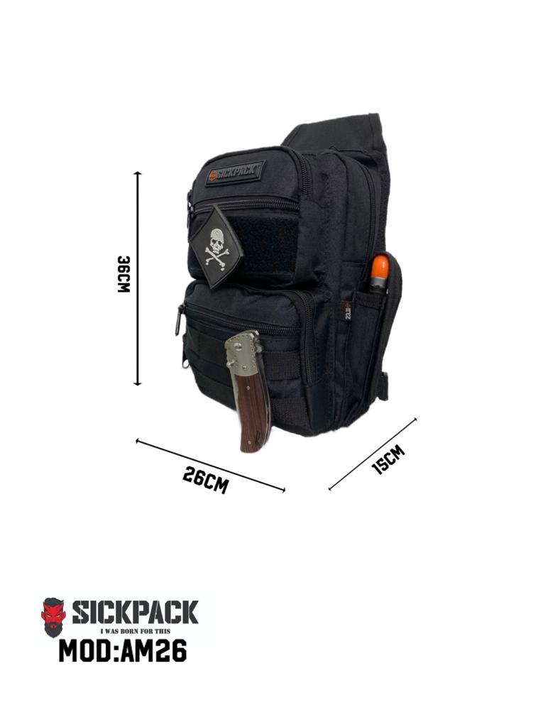 Pechera Tactica Sickpack Am26 +funda Arma Porta Cargado