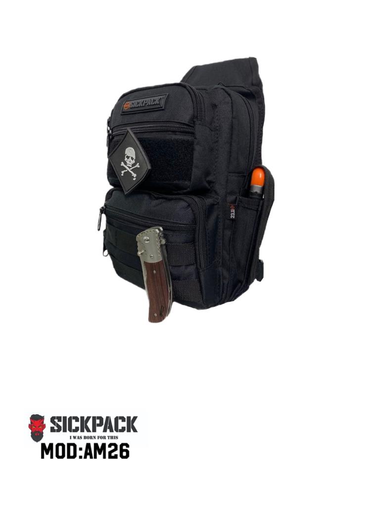 Pechera Tactica Sickpack Am26 +funda Arma Porta Cargado