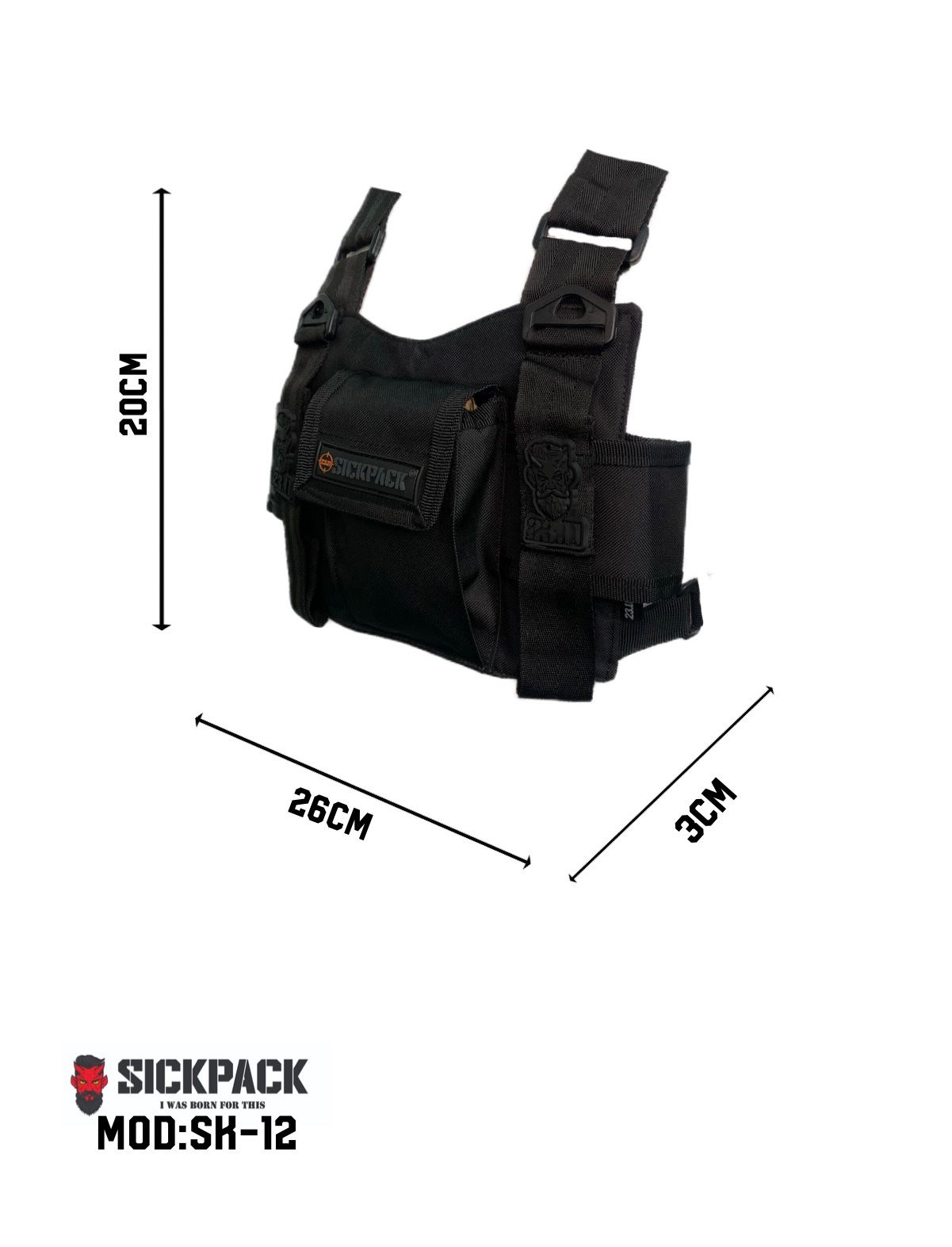 Double Chest Bag Sickpack Spsk12 Slim P/ Telefono + Radio