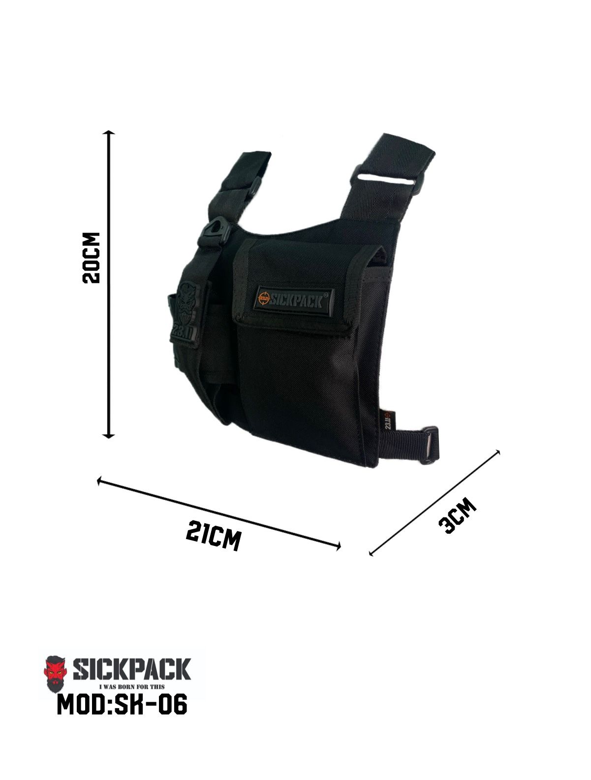 Pechera Chest Bag Sickpack Sk06 Bolsa Invisible Multiusos