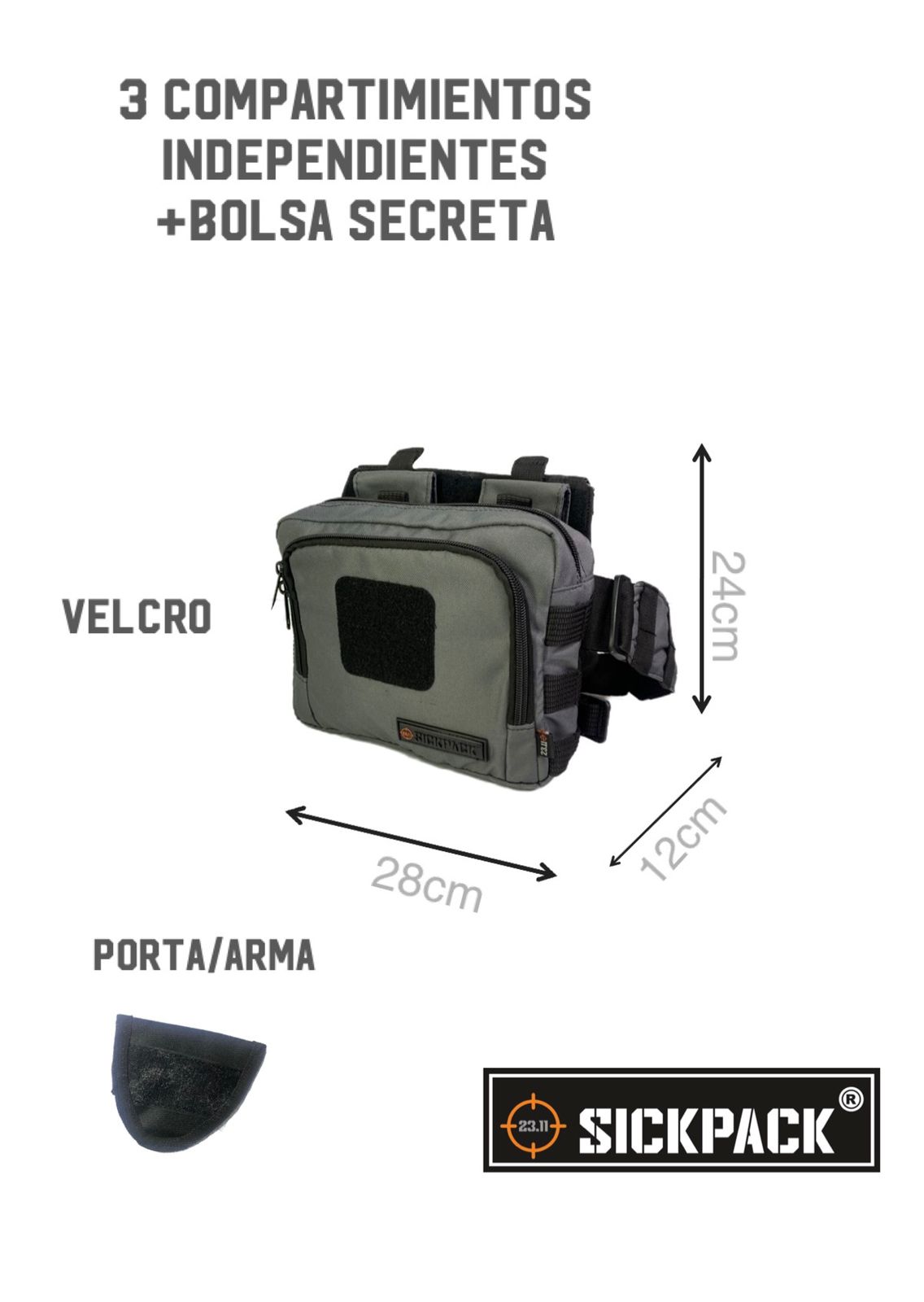 Pechera Tactica Banger Sickpack 3 Compartimientos +bolsa Secreta