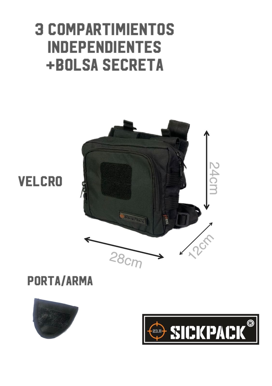 Pechera Tactica Banger Sickpack 3 Compartimientos +bolsa Secreta