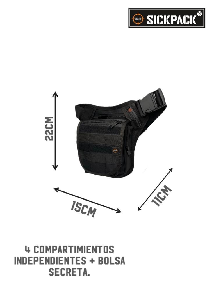 Piernera Táctica Jb08 Sickpack 4 Compartimientos +parche